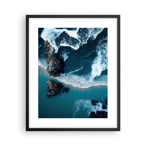 Pôster com moldura preta - Envolto em ondas - 40x50 cm