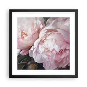 Pôster com moldura preta - Parou no florescer - 40x40 cm