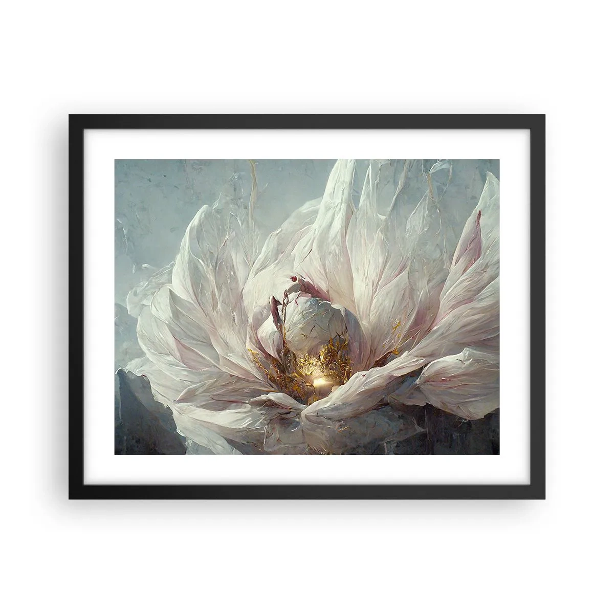 Pôster com moldura preta - Floresce uma vez a cada cem anos - 50x40 cm