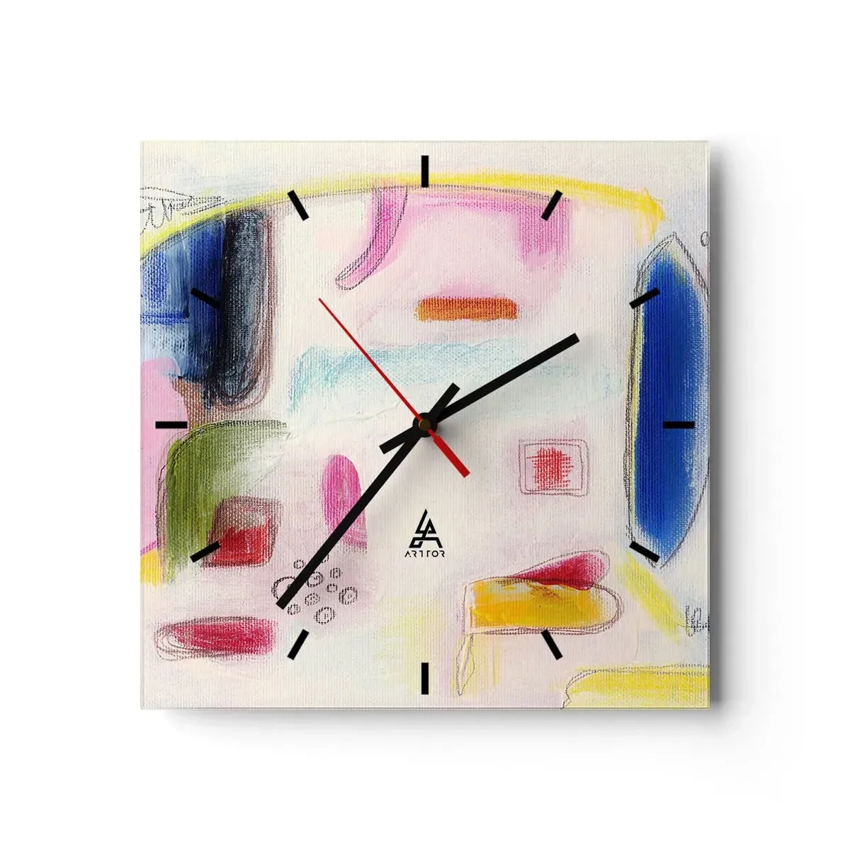 Relógio de parede - Relógio em vidro - Mais convexo do que côncavo ou plano - 30x30 cm