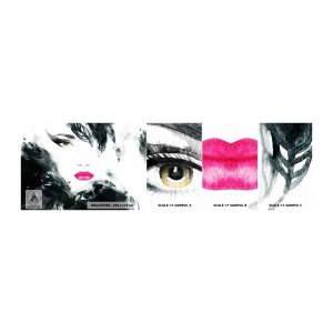 Amostra de papel de parede autocolante Deluxe Sticker - Atenção! Femme fatale - Abstração, Rosto de mulher, Retrato de uma mulher - 100x30 cm