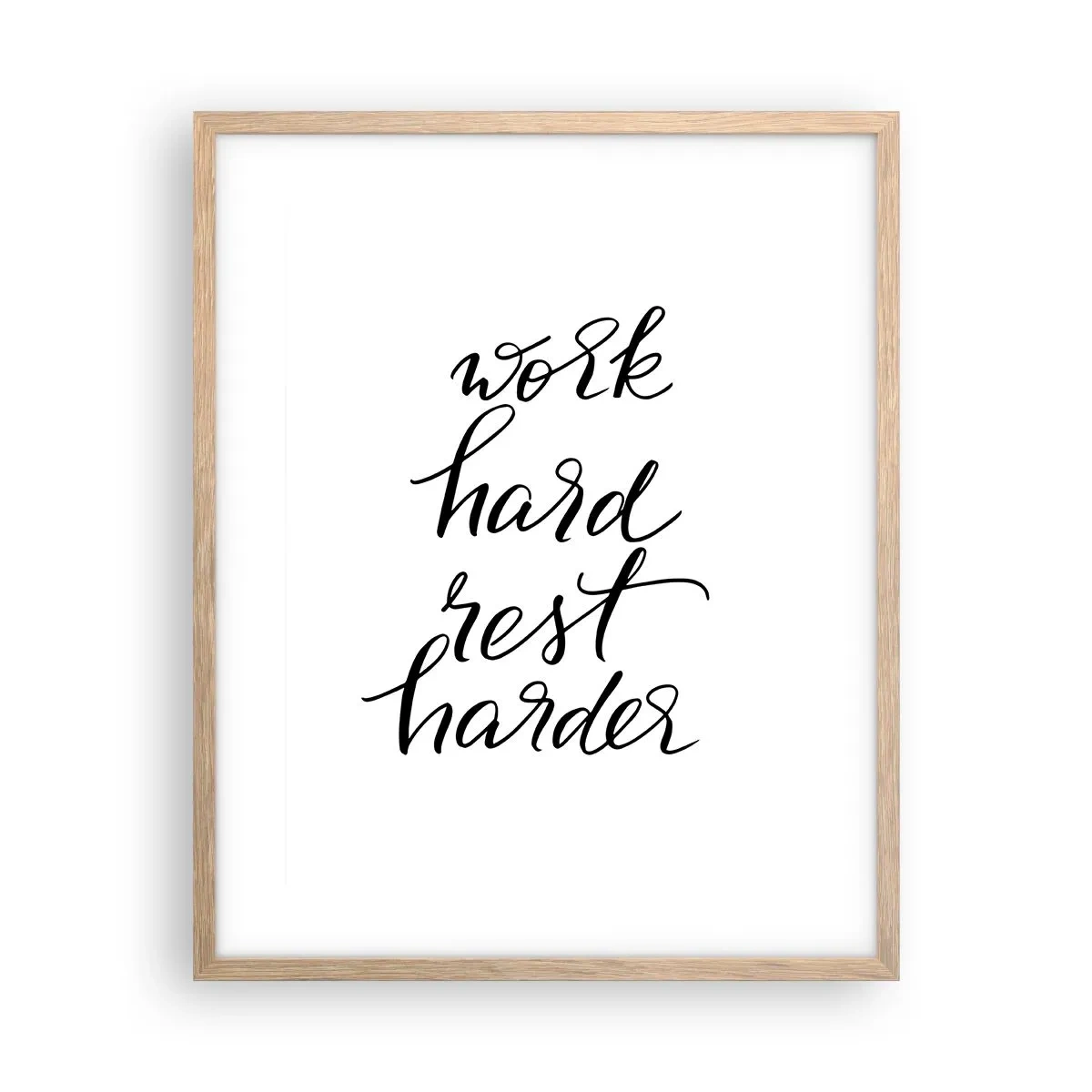 Pôster com moldura de carvalho claro - Equilíbrio da vida - 40x50 cm