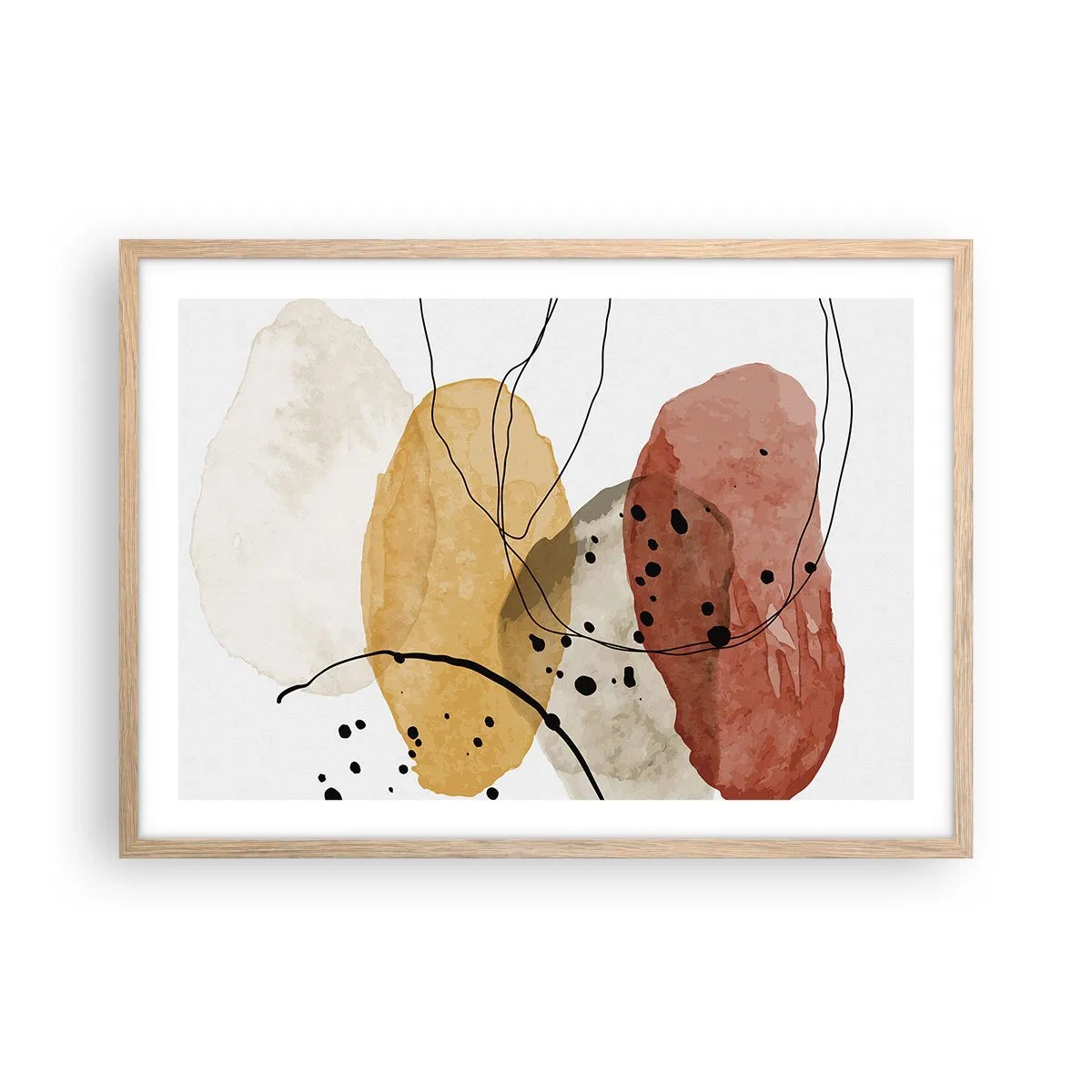 Pôster com moldura de carvalho claro - Como o ar leve e transparente - 70x50 cm