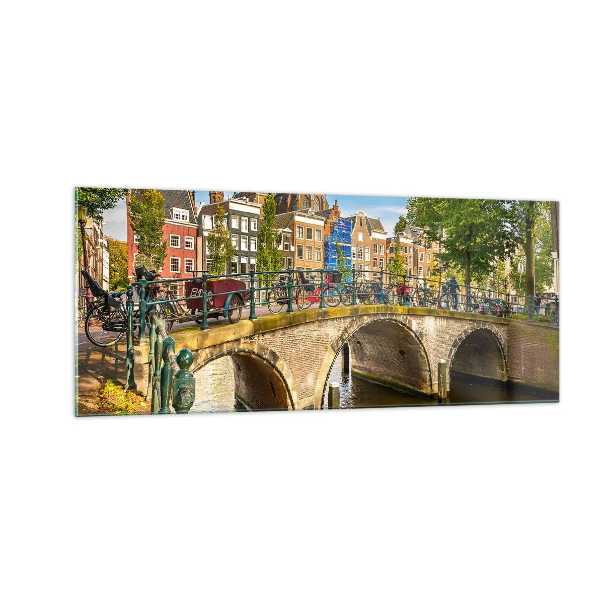 Quadro em vidro - Primavera junto ao canal - 100x40 cm