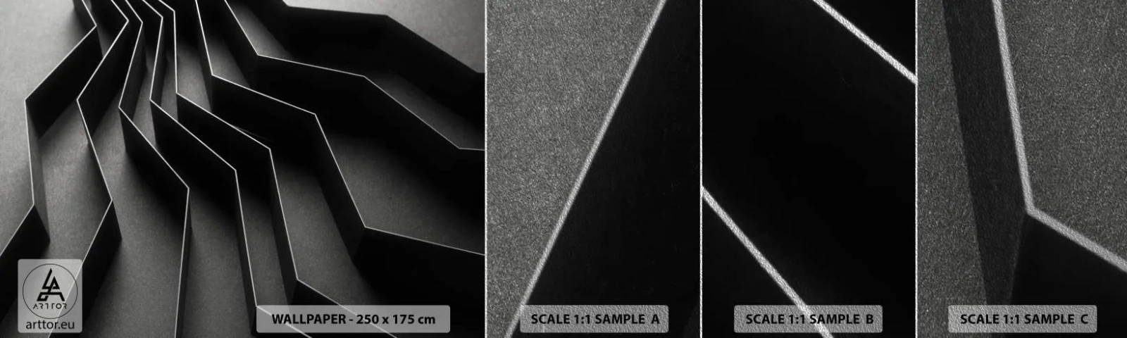 Amostra de papel de parede Premium Sand - Ordem espacial - 3D, Labirinto, Moderno - 100x30 cm