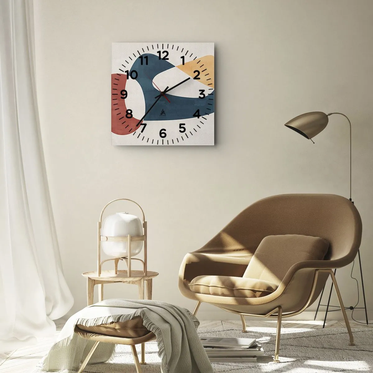 Relógio de parede - Relógio em vidro - Influências e metamorfoses - 30x30 cm