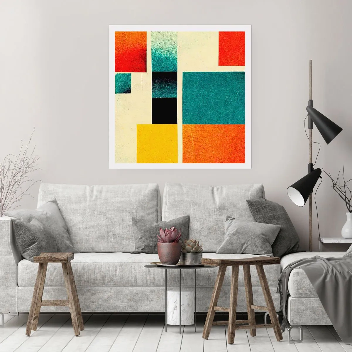 Pôster - Abstração geométrica – boa energia - 30x30 cm