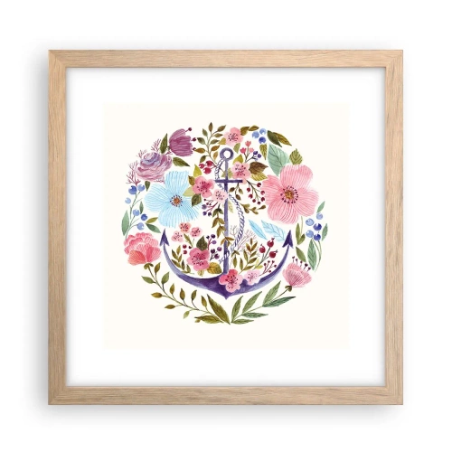 Pôster com moldura de carvalho claro - O bom sonho de um marinheiro - 30x30 cm