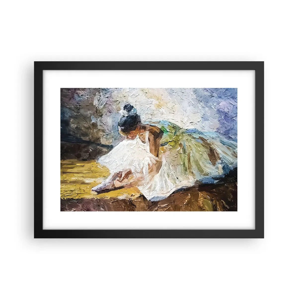 Pôster com moldura preta - Do quadro de Degas - 40x30 cm