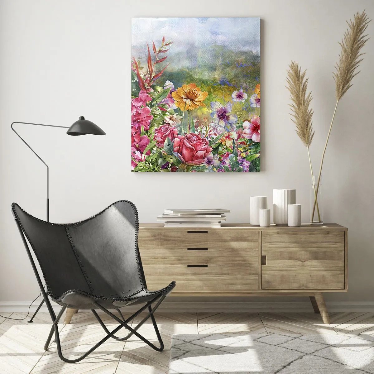 Quadro em vidro - O jardim que enlouqueceu - 70x100 cm