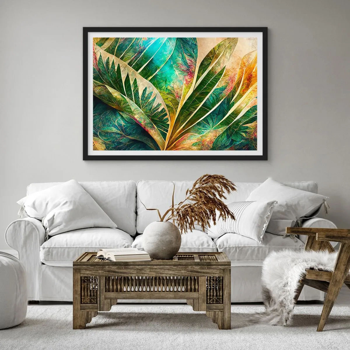 Pôster com moldura preta - As cores dos trópicos - 40x30 cm