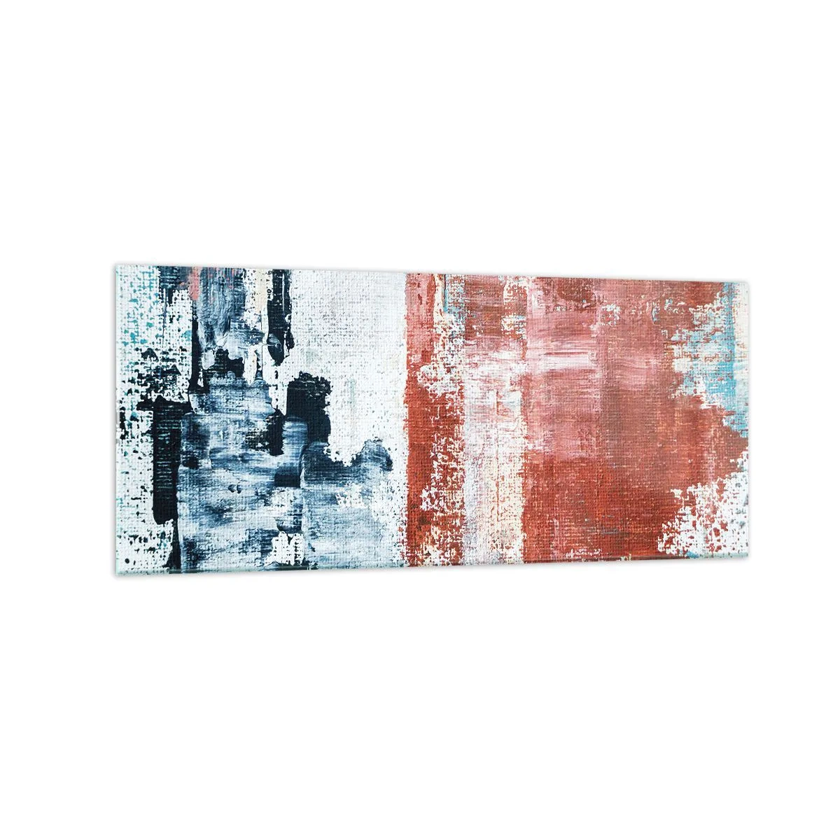 Quadro em vidro - Meio a meio abstrato - 120x50 cm