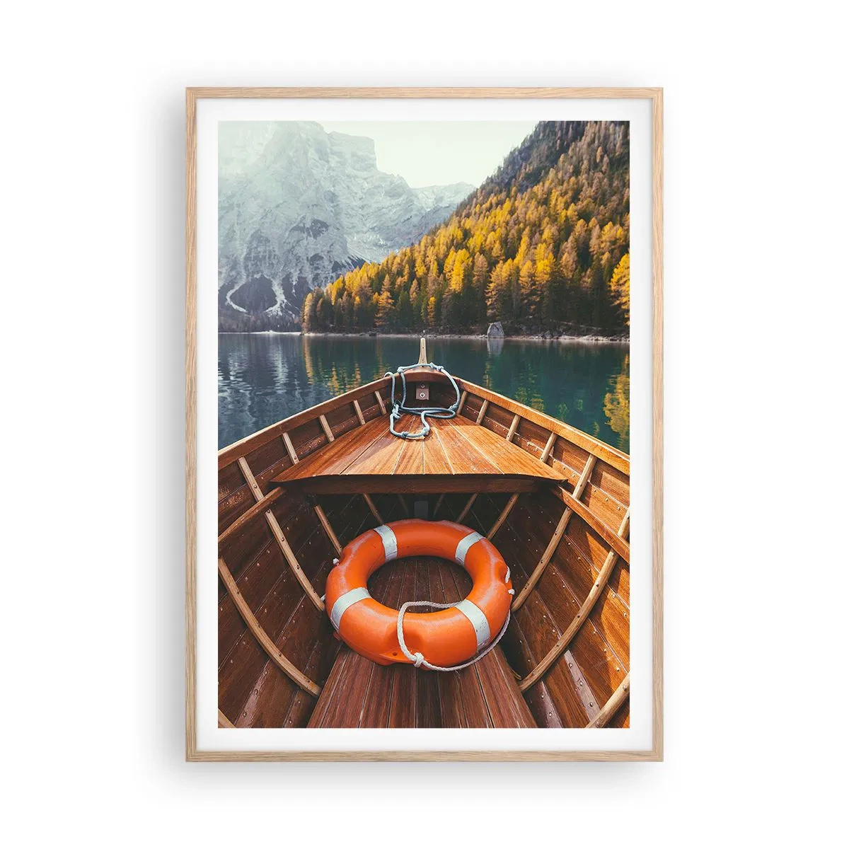 Pôster com moldura de carvalho claro - Excursão na montanha - 70x100 cm