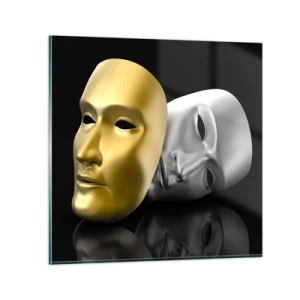 Quadro em vidro - A vida é um teatro - 40x40 cm