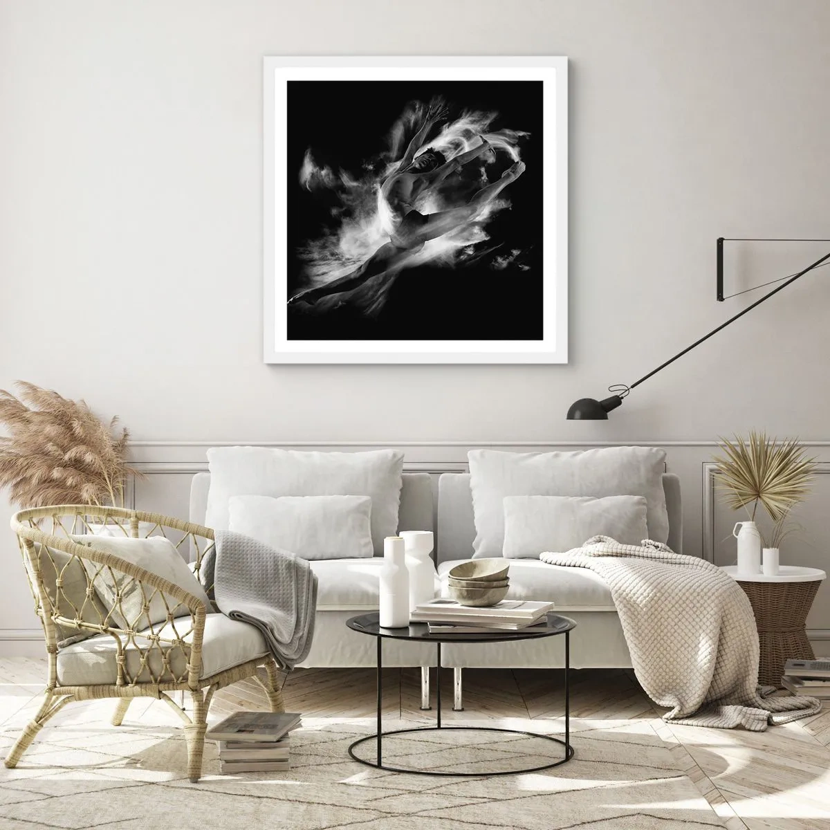 Pôster em moldura branca - Parado no ar - 40x40 cm