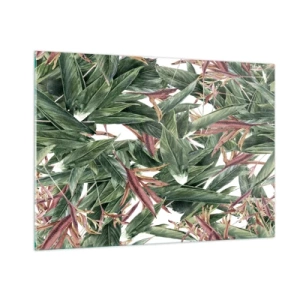 Quadro em vidro - Matagal esmeralda-lilás - 100x70 cm