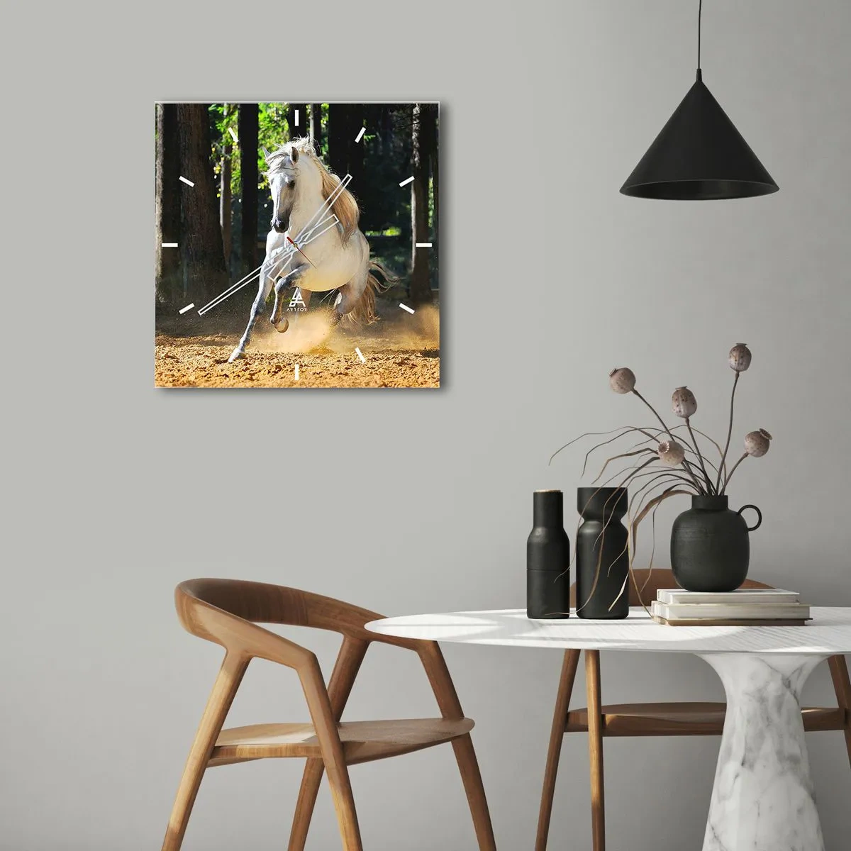 Relógio de parede - Relógio em vidro - Como de um romance de fantasia - 40x40 cm