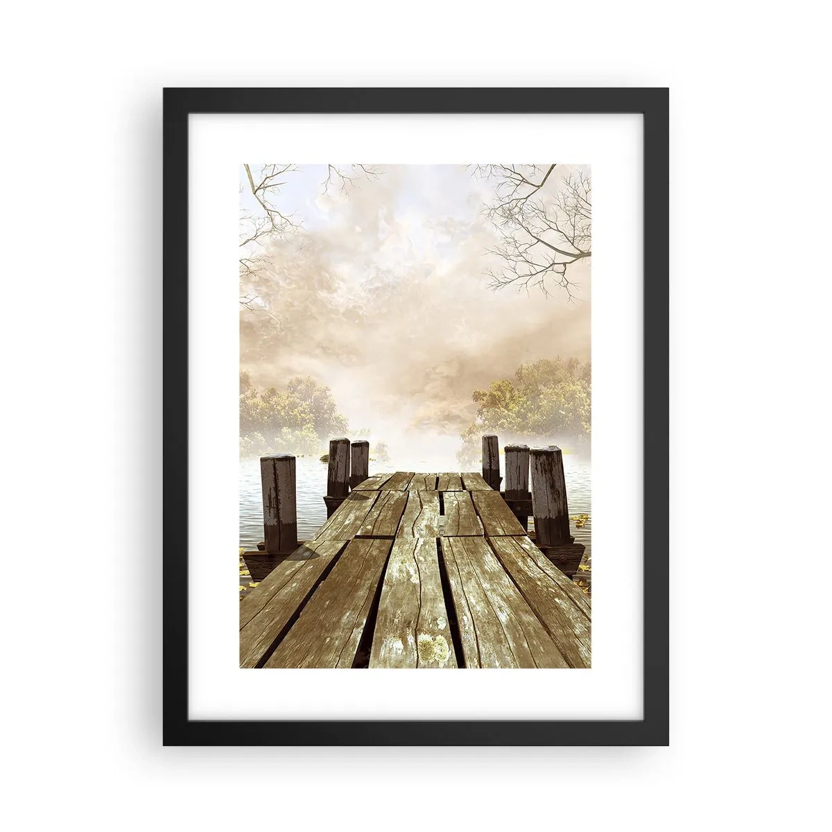 Pôster com moldura preta - A leve tristeza do outono - 30x40 cm