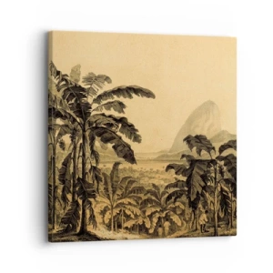 Quadro em tela - num clima colonial - 30x30 cm