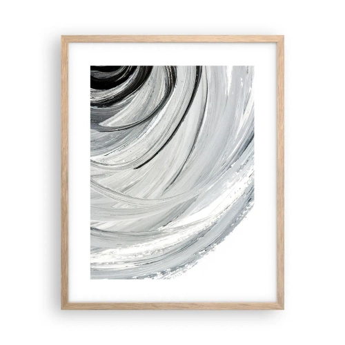 Pôster com moldura de carvalho claro - Composição orbital - 40x50 cm