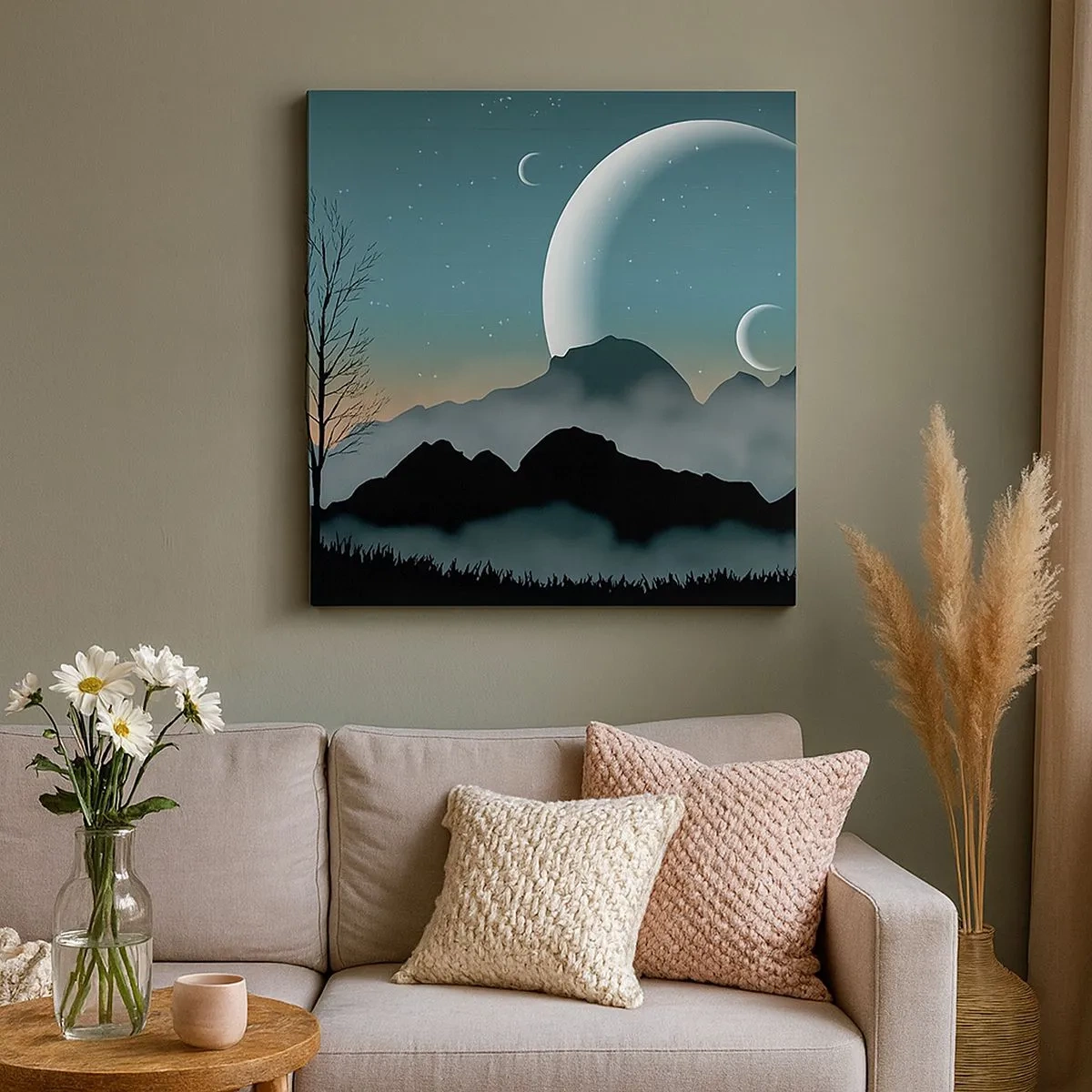 Quadro em tela - Carnaval de uma noite estrelada - 30x30 cm