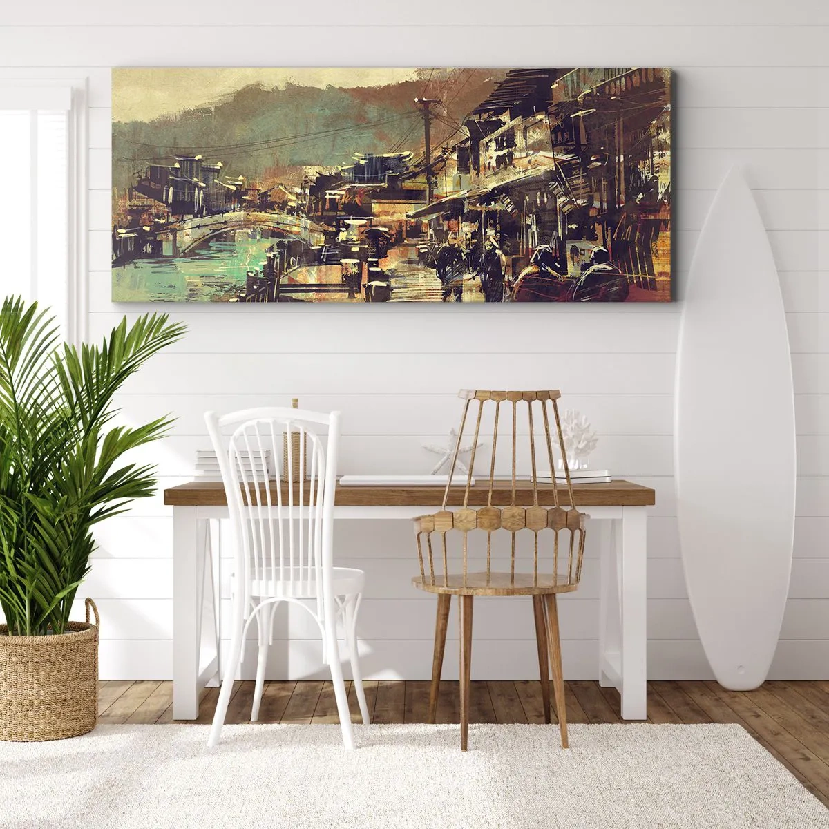Quadro em tela - A vida como uma riqueza cinzenta - 90x30 cm