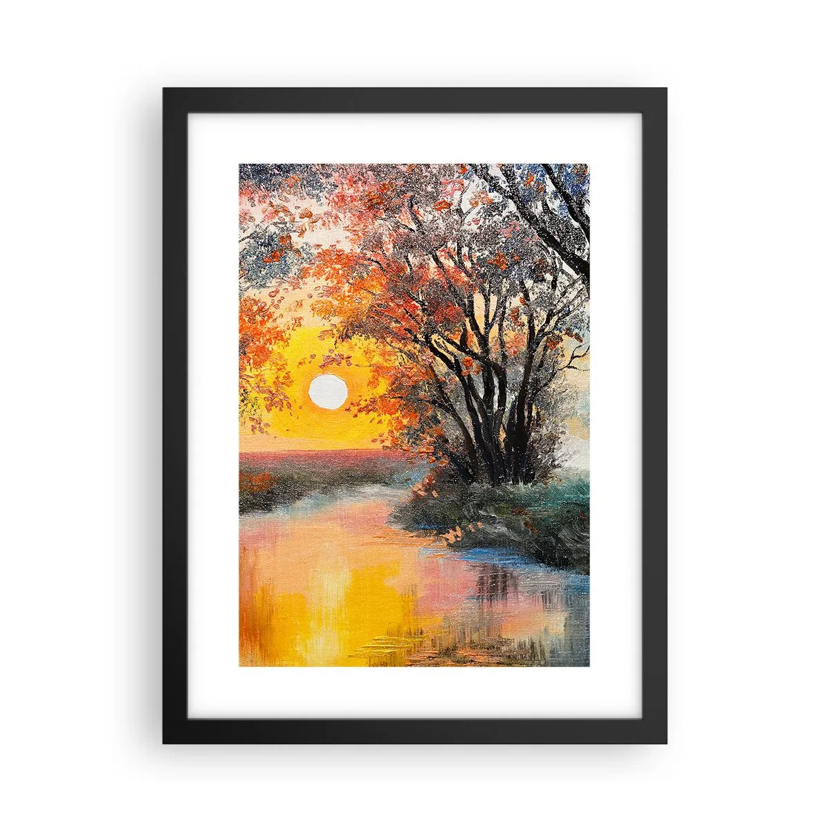 Pôster com moldura preta - Vibrações de outono - 30x40 cm