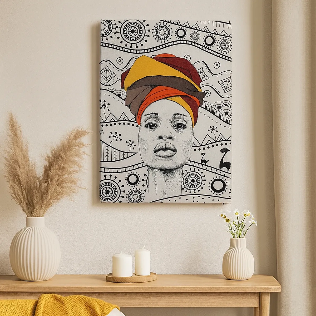 Quadro em tela - Retrato africano - 50x70 cm
