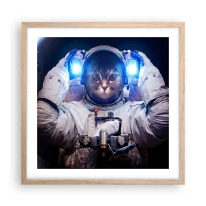 Pôster com moldura de carvalho claro - Houston, temos um problema - 50x50 cm