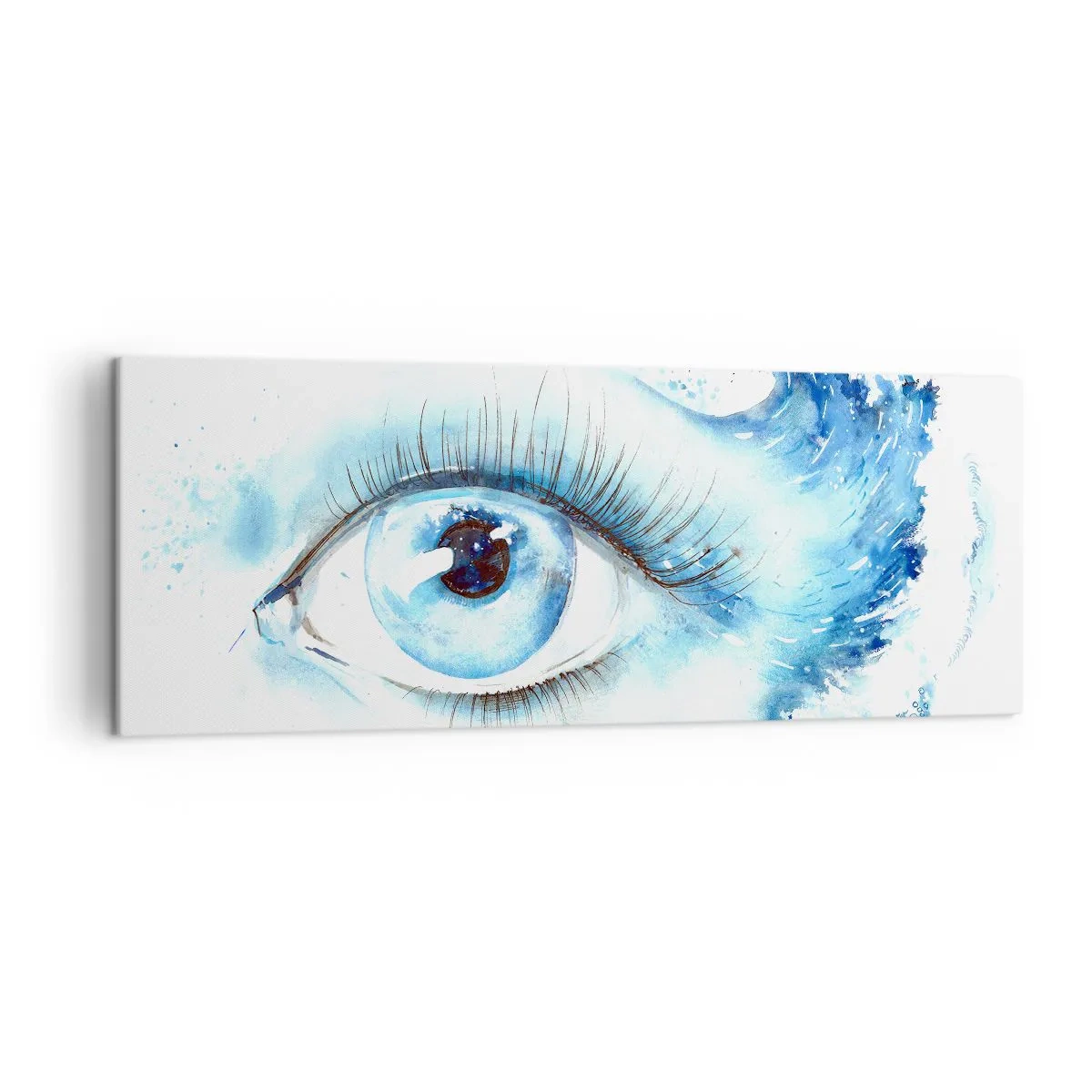 Quadro em tela - Mergulho no olhar azul - 140x50 cm