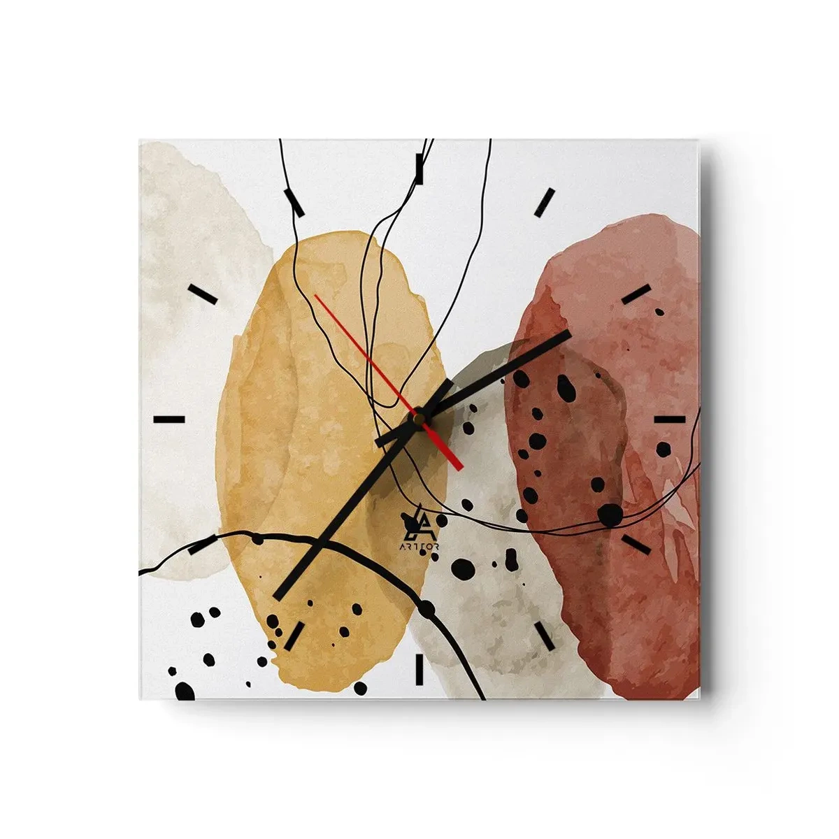 Relógio de parede - Relógio em vidro - Como o ar leve e transparente - 30x30 cm