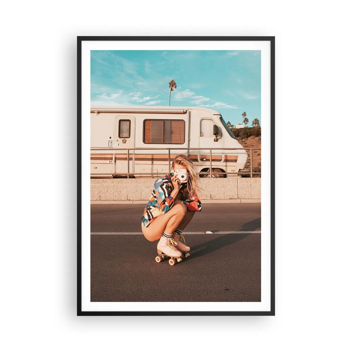 Pôster com moldura preta - Sorria, por favor! - 70x100 cm