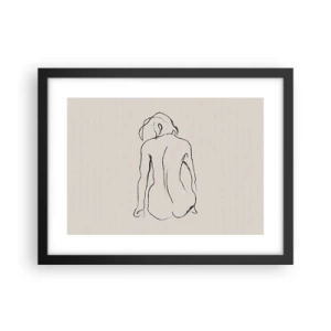 Pôster com moldura preta - Nu de rapariga - 40x30 cm