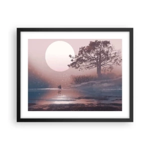 Pôster com moldura preta - Maravilhas da noite - 50x40 cm