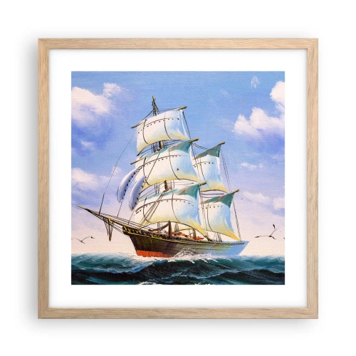 Pôster com moldura de carvalho claro - Orgulhosamente com o vento - 40x40 cm