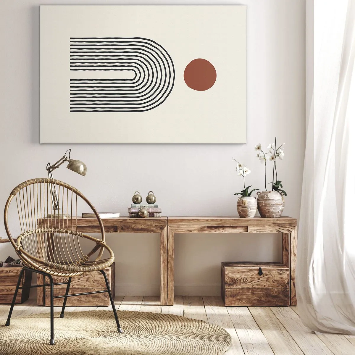 Quadro em tela - Magnetismo de formas e cores - 120x80 cm