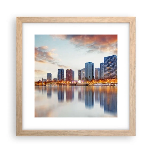 Pôster com moldura de carvalho claro - A tranquilidade monumental de Paris - 30x30 cm