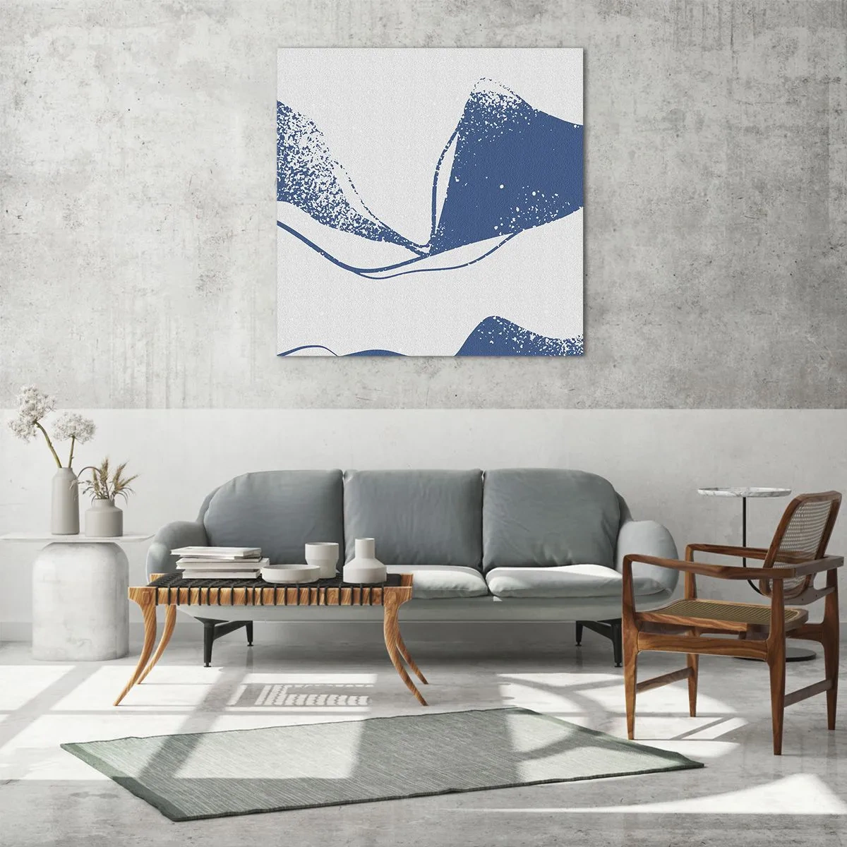 Quadro em vidro - Abstração alada - 40x40 cm