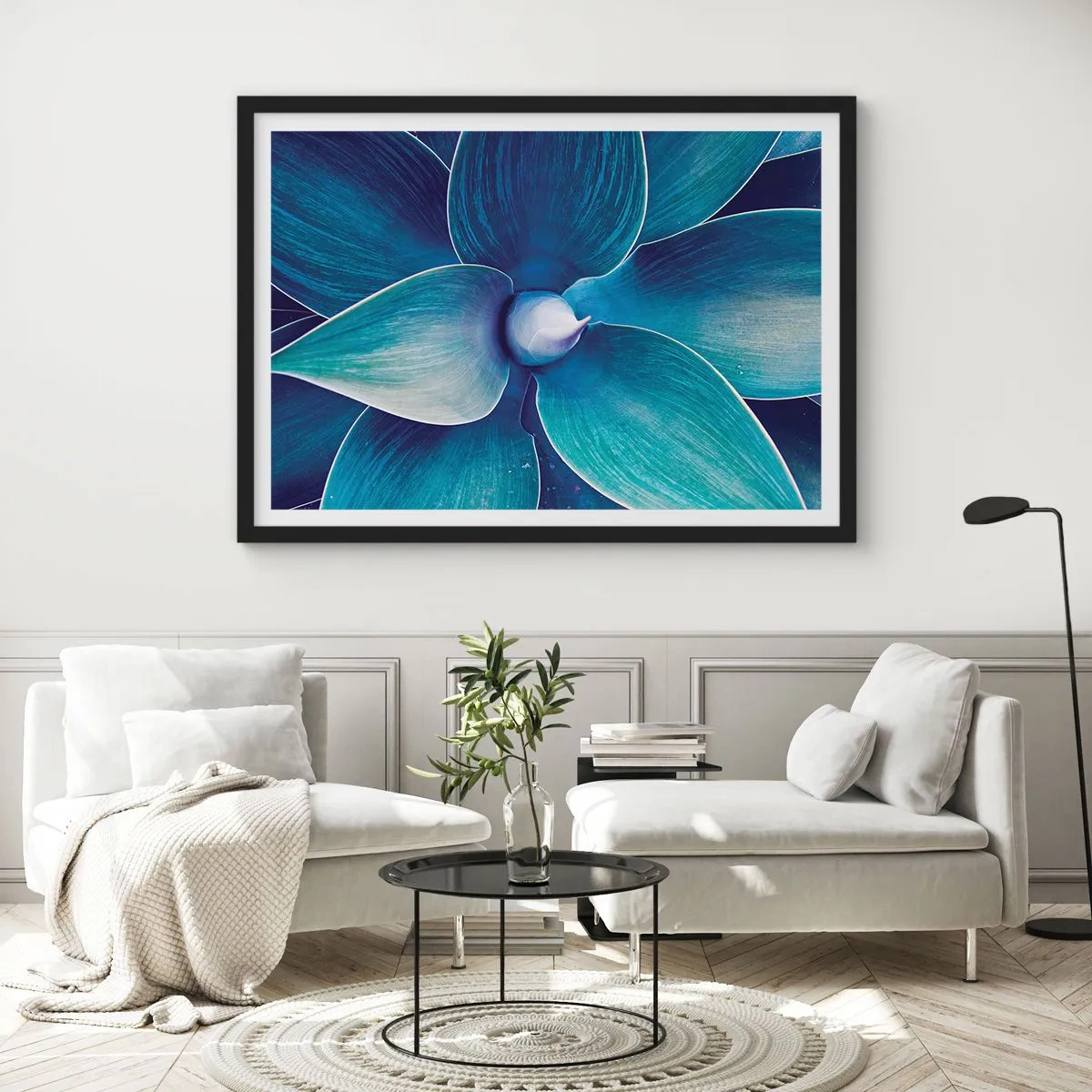 Pôster com moldura preta - O azul do céu - 70x50 cm