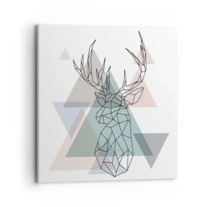 Quadro em tela - Numa floresta geométrica - 70x70 cm