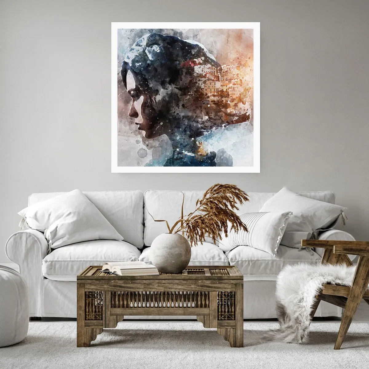 Pôster - Uma história sobre uma menina e uma cidade ao fundo - 50x50 cm