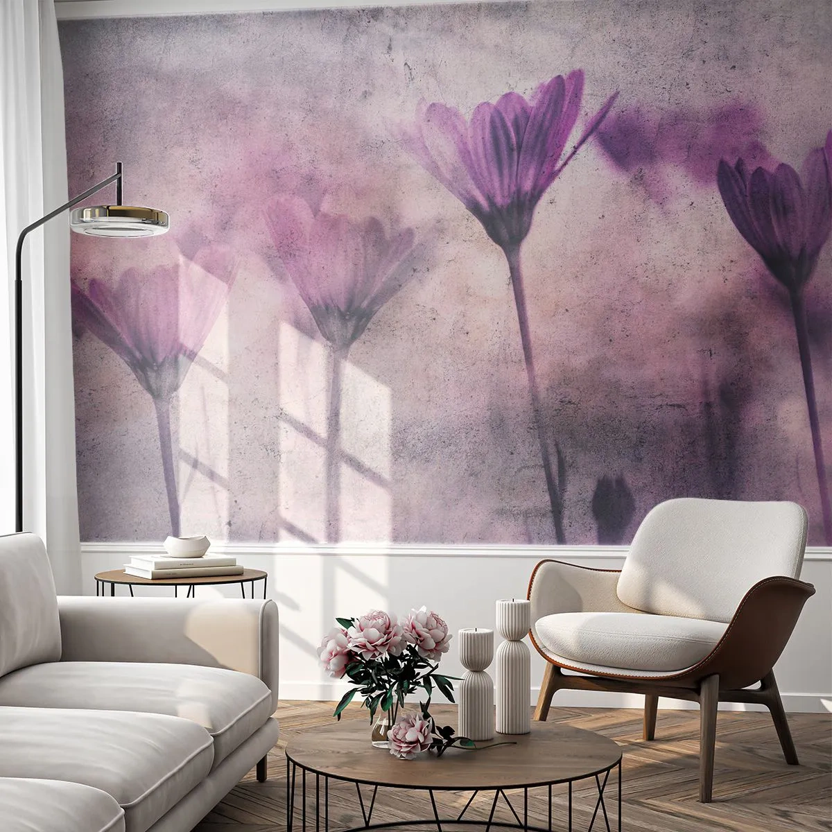 Papel de Parede Premium Sand - Sonho de flores - Flores, Pedaço, Jardim - 100x70 cm