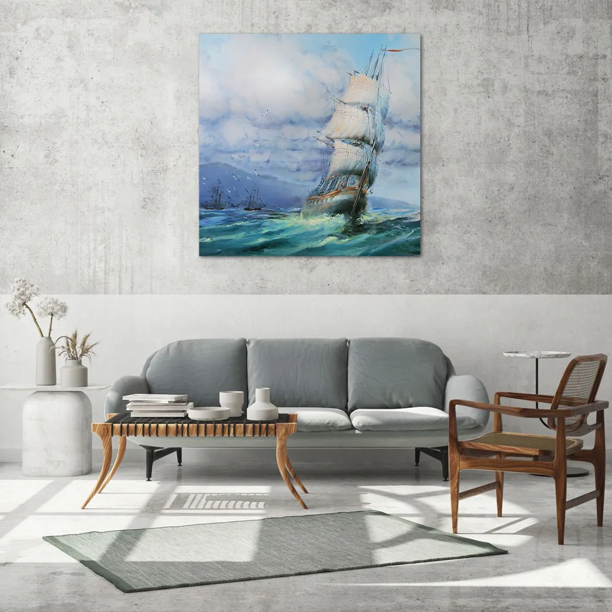 Quadro em vidro - Bons ventos - 40x40 cm