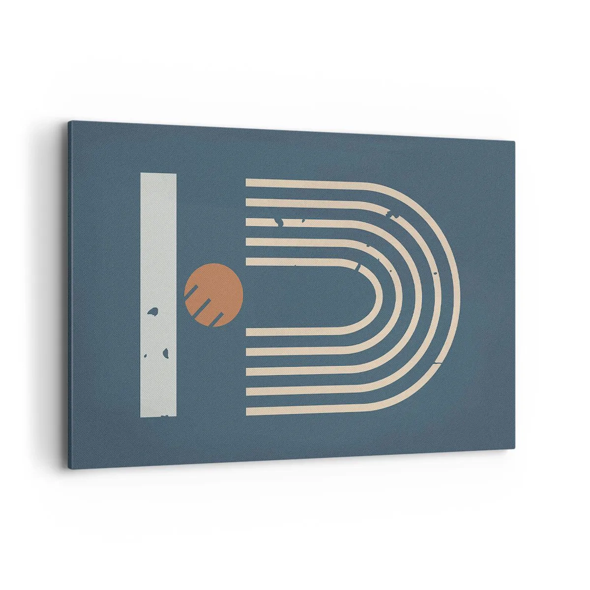 Quadro em tela - Geometria em azul marinho - 120x80 cm
