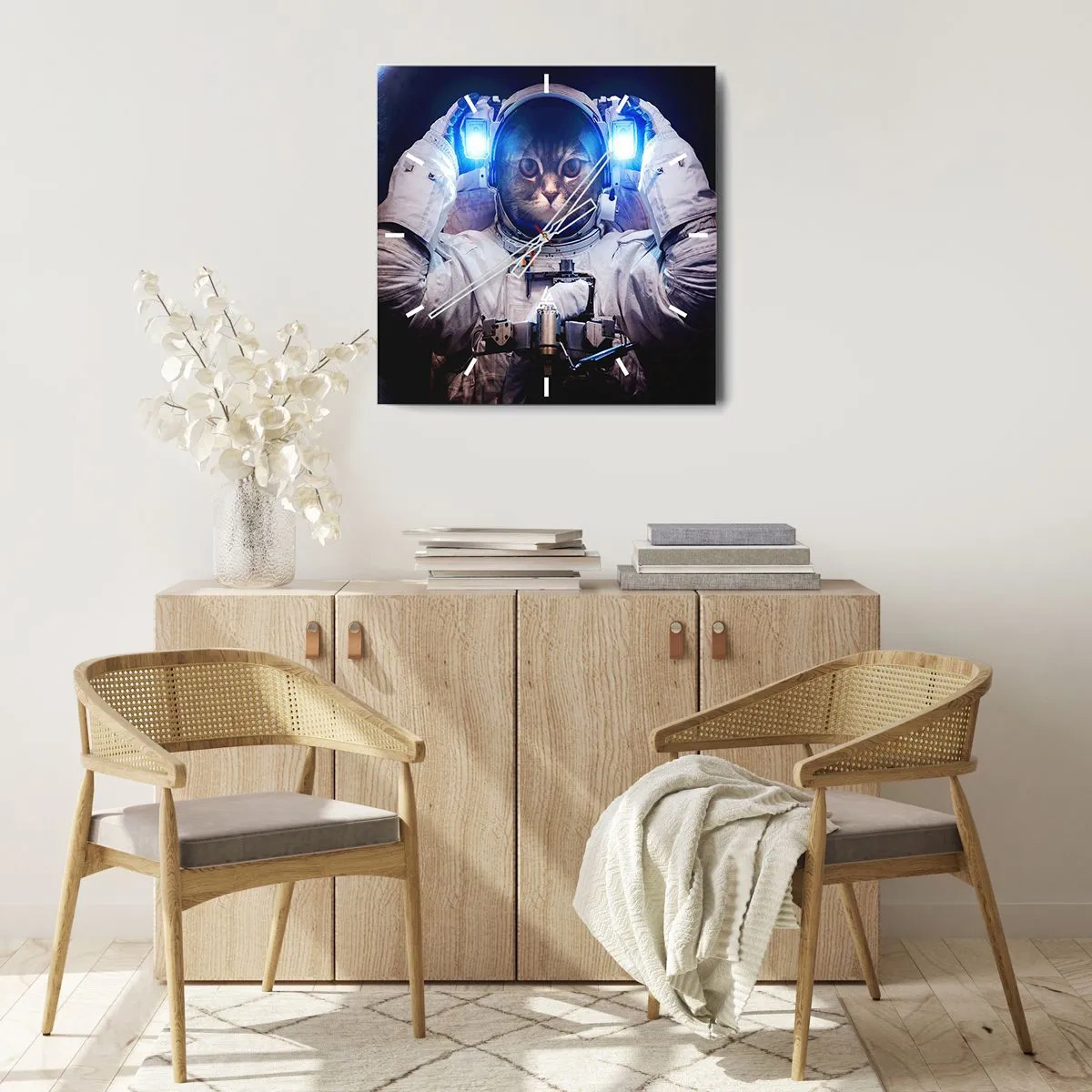 Relógio de parede - Relógio em vidro - Houston, temos um problema - 30x30 cm