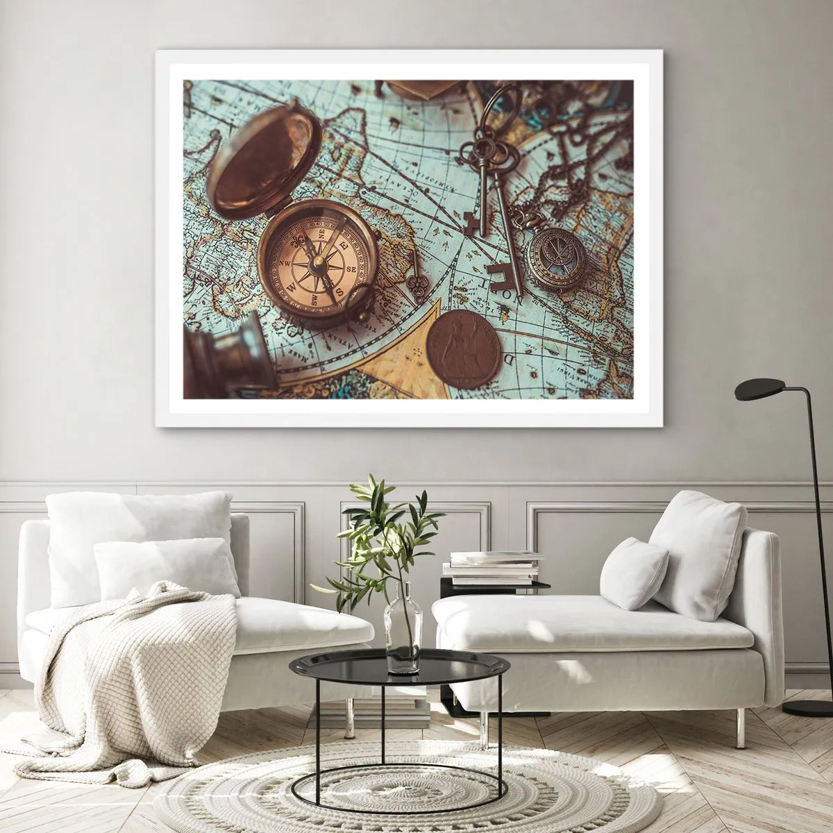 Pôster em moldura branca - Para o aventureiro - 40x30 cm