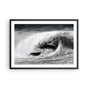 Pôster com moldura preta - A ira do oceano - 70x50 cm