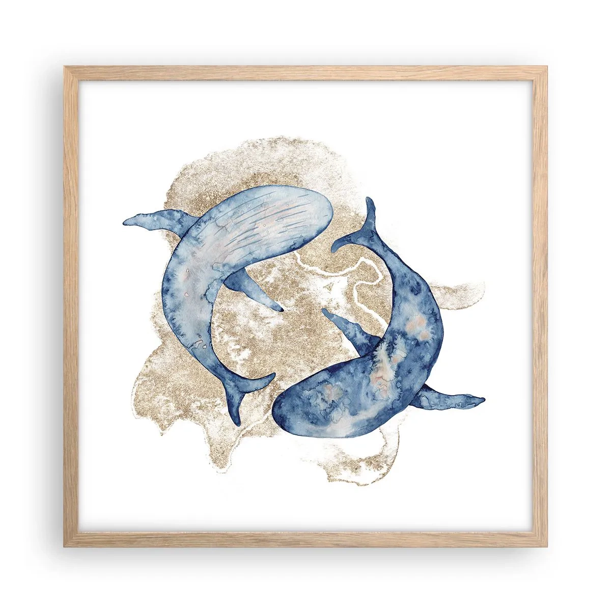 Pôster com moldura de carvalho claro - Amizade ou amor? - 50x50 cm