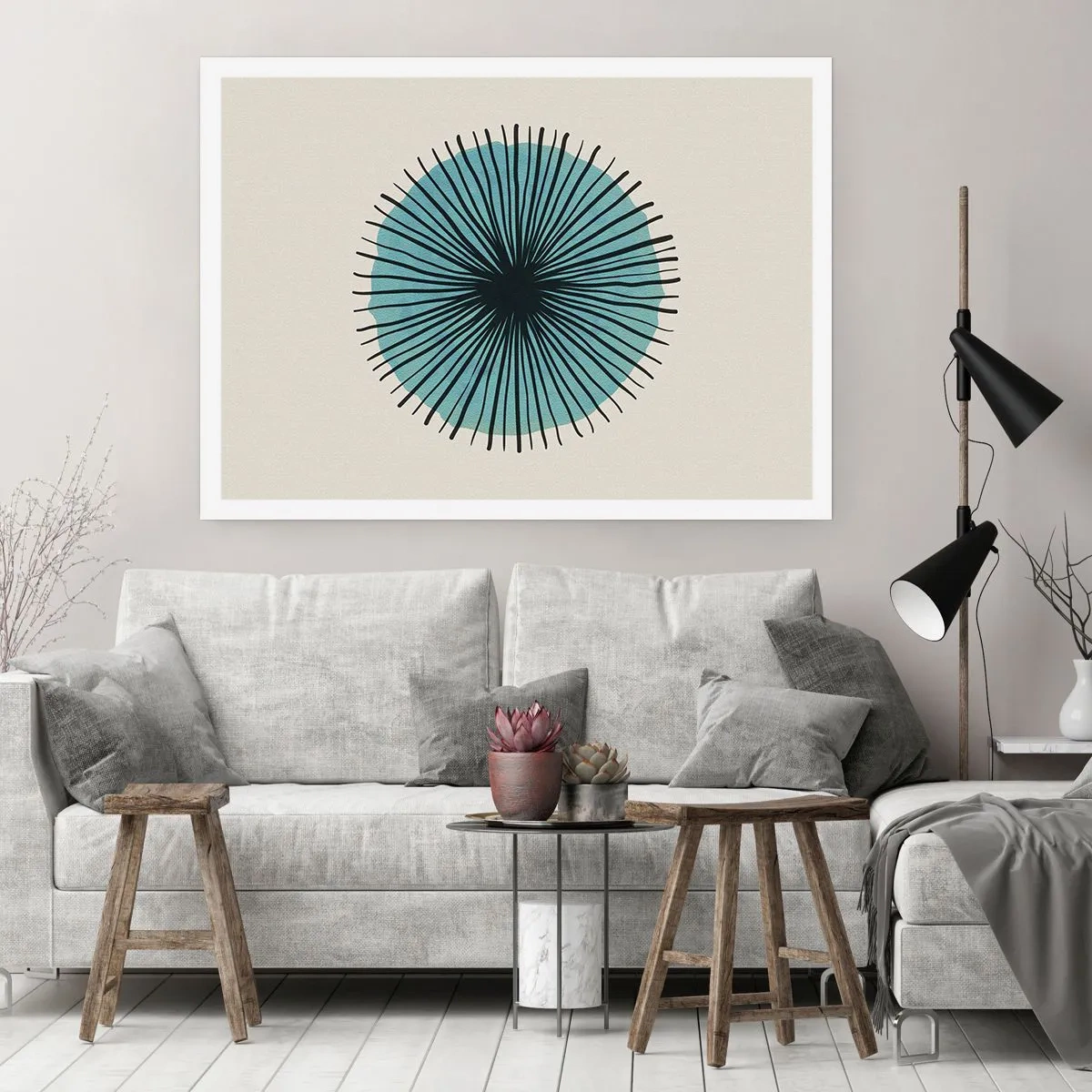Pôster - Radiante sobre o azul - 70x50 cm
