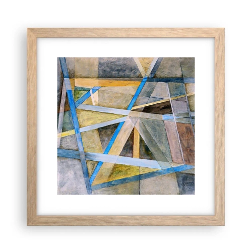 Pôster com moldura de carvalho claro - Em linha reta ou na diagonal? - 30x30 cm